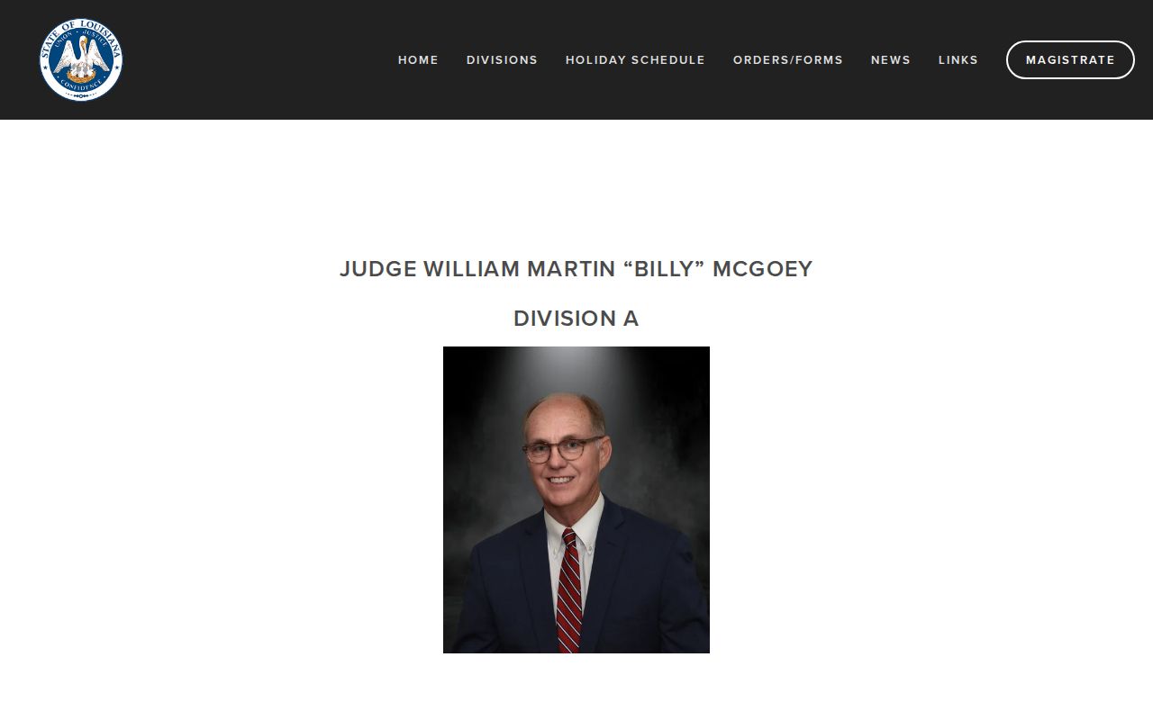 St. Bernard Parish civil docket Division A contact panel
