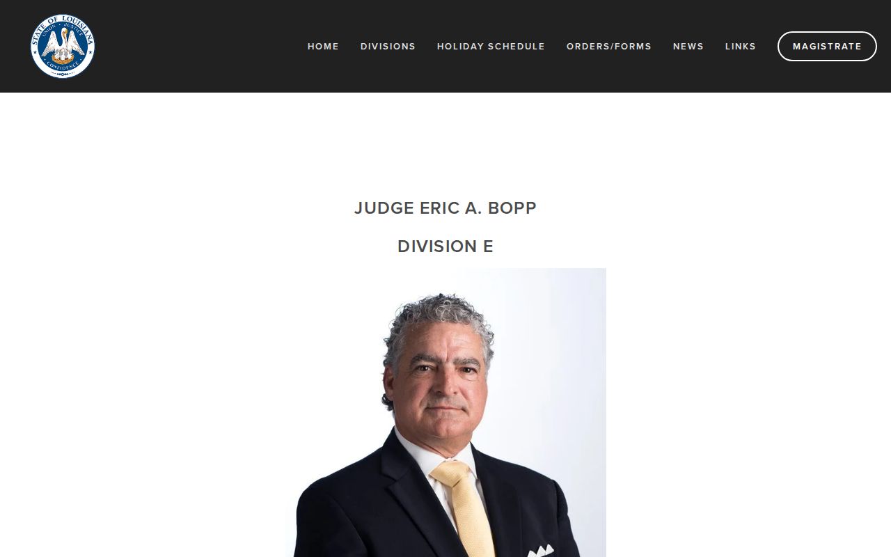 St. Bernard Parish civil docket Division E contact panel