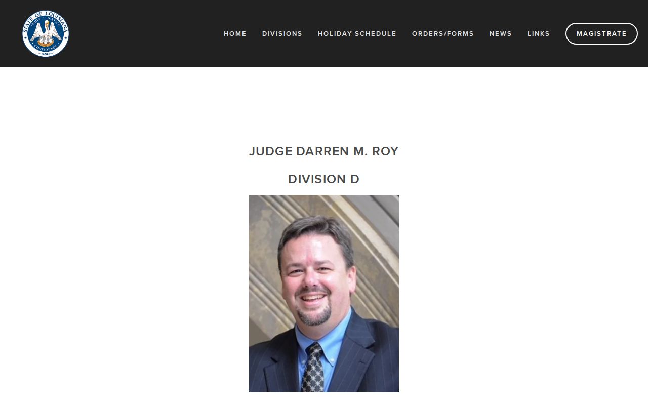 St. Bernard Parish civil docket Division D contact panel